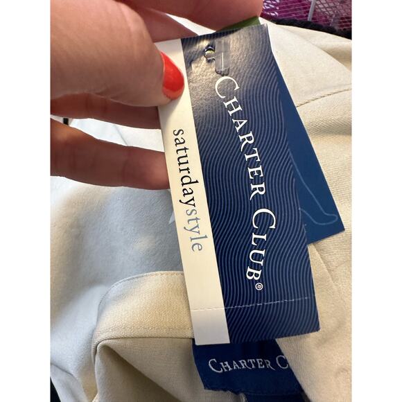 Charter Club beige flat front capri pants size 12 - Picture 4 of 10